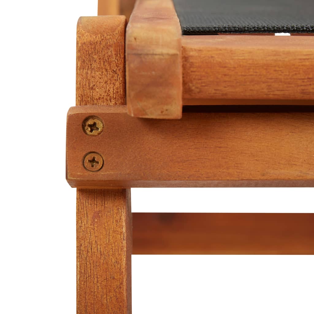 Deck Chair | Black | Acacia wood | Standard |  Ergonomic  | Deck Chair