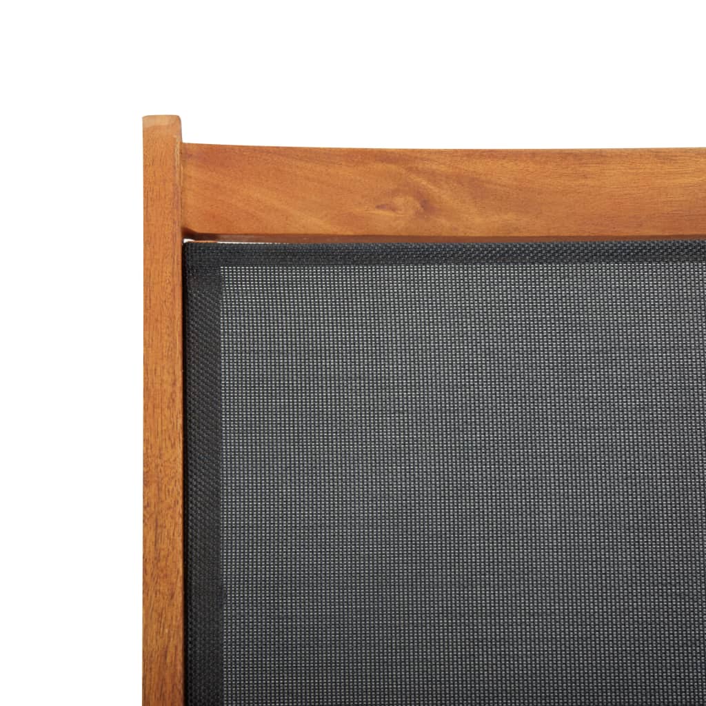 Deck Chair | Black | Acacia wood | Standard |  Ergonomic  | Deck Chair