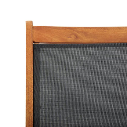 Deck Chair | Black | Acacia wood | Standard |  Ergonomic  | Deck Chair