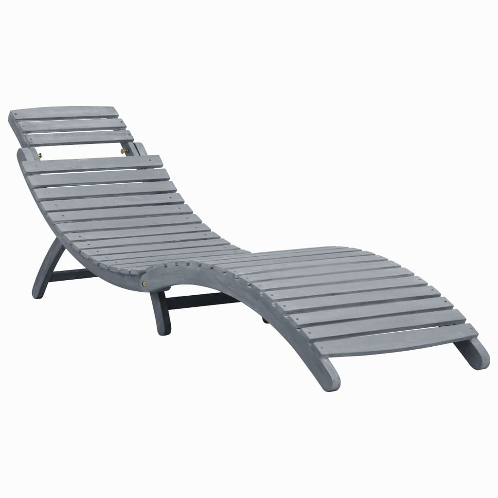 Sun Lounger | Grey wash | Solid acacia wood | Standard Sun Lounger Size