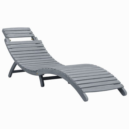 Sun Lounger | Grey wash | Solid acacia wood | Standard Sun Lounger Size