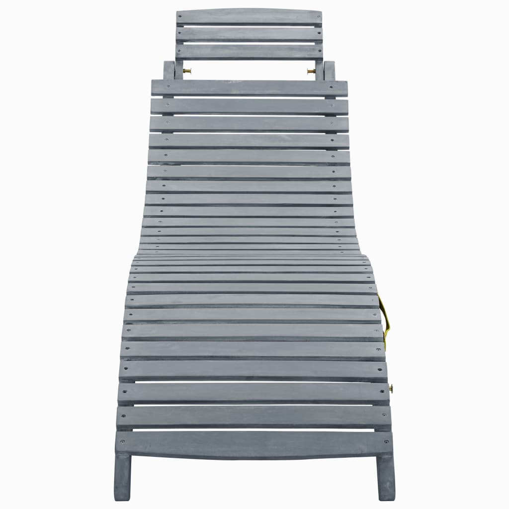Sun Lounger | Grey wash | Solid acacia wood | Standard Sun Lounger Size