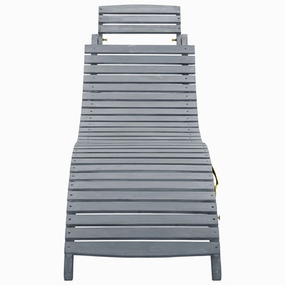 Sun Lounger | Grey wash | Solid acacia wood | Standard Sun Lounger Size