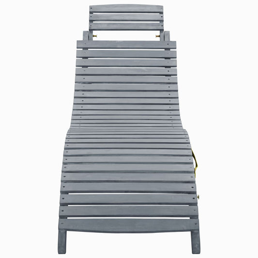 Sun Lounger | Grey wash | Solid acacia wood | Standard Sun Lounger Size
