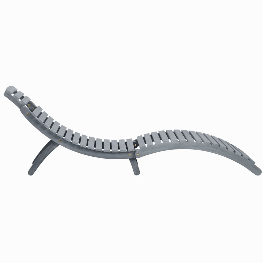Sun Lounger | Grey wash | Solid acacia wood | Standard Sun Lounger Size