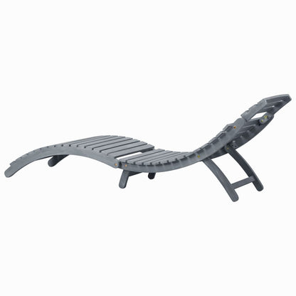 Sun Lounger | Grey wash | Solid acacia wood | Standard Sun Lounger Size