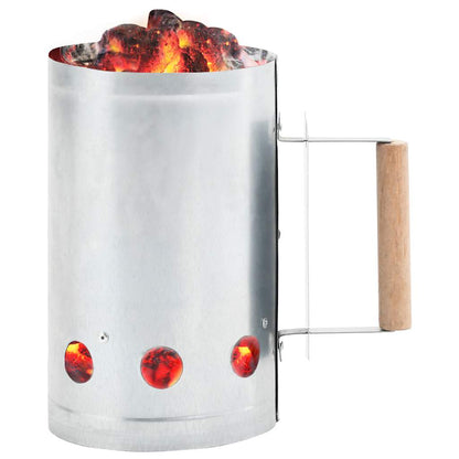 Charcoal Grill Chimney Starter Galvanised Steel