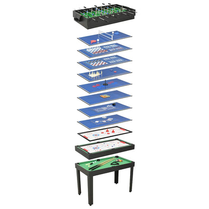 91945 vidaXL 15-in-1 Multi Game Table 121x61x82 cm Black