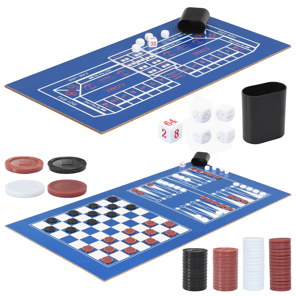 91945 vidaXL 15-in-1 Multi Game Table 121x61x82 cm Black