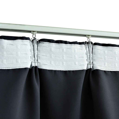 Blackout Curtains with Hooks 2 pcs Anthracite 140x245 cm