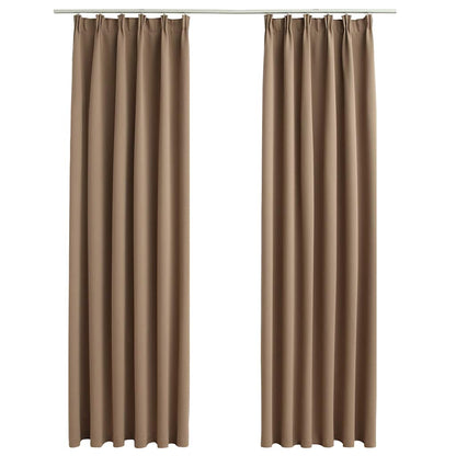 Blackout Curtains with Hooks 2 pcs Taupe 140x245 cm