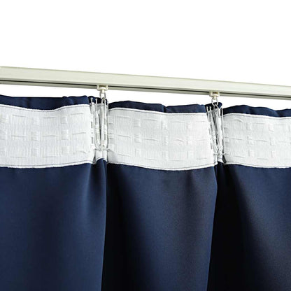 Blackout Curtains with Hooks 2 pcs Blue 140x175 cm