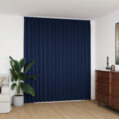 Blackout Curtain with Hooks Blue 290x245 cm