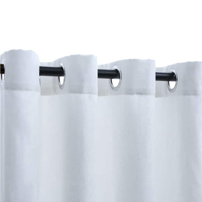 Blackout Curtains with Metal Rings 2 pcs Off White 140x225 cm