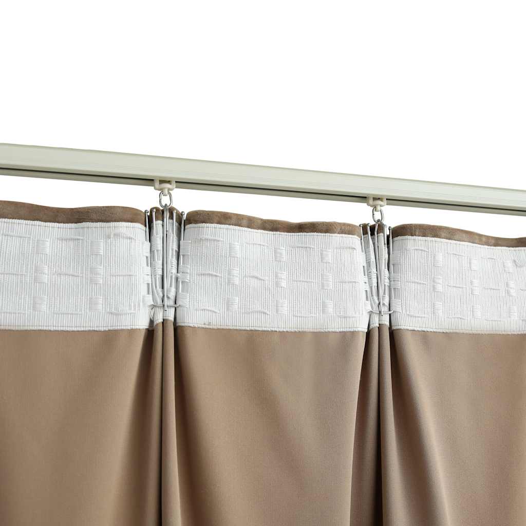 Blackout Curtains 2 pcs with Hooks Velvet Beige 140x175 cm