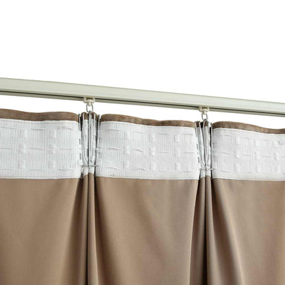 Blackout Curtains 2 pcs with Hooks Velvet Beige 140x175 cm