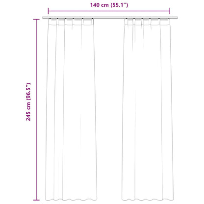 Blackout Curtains 2 pcs with Hooks Velvet Beige 140x245 cm