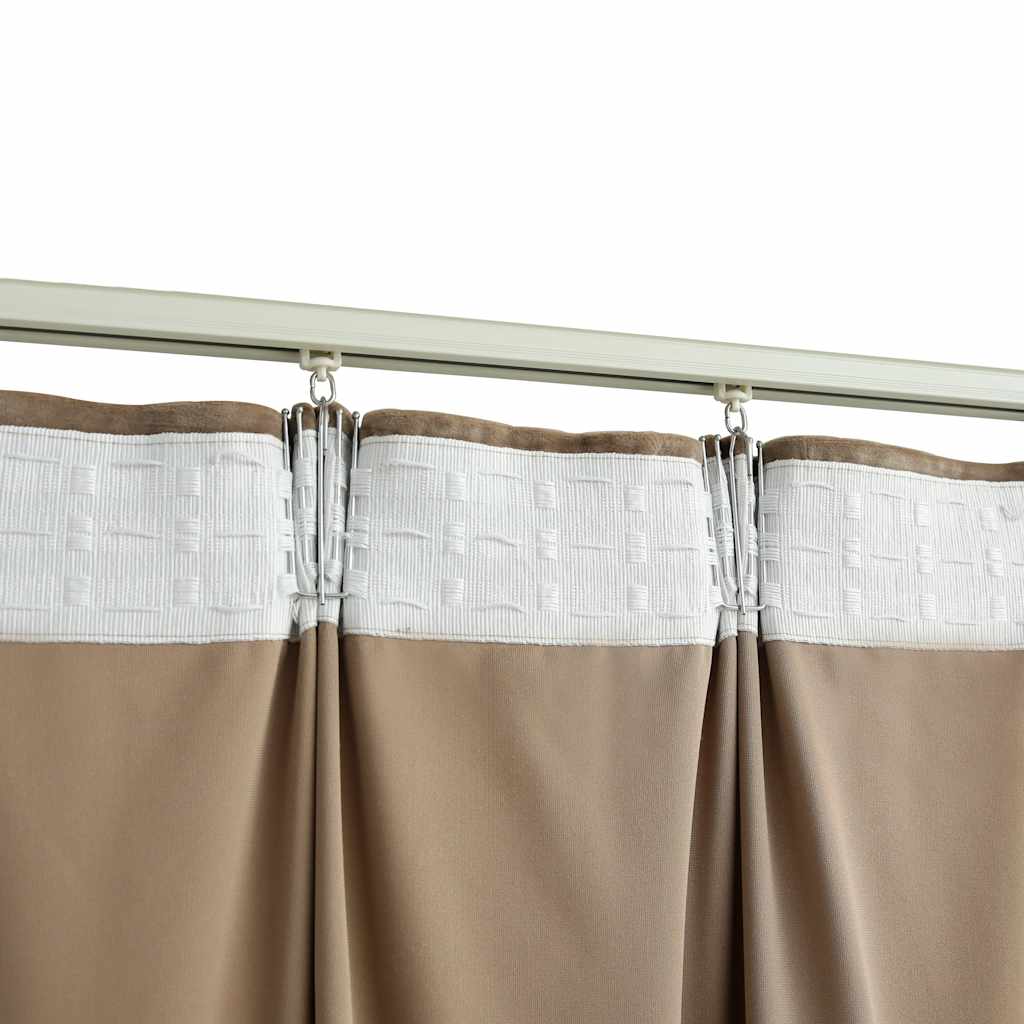 Blackout Curtain with Hooks Velvet Beige 290x245 cm