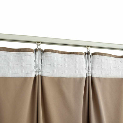 Blackout Curtain with Hooks Velvet Beige 290x245 cm