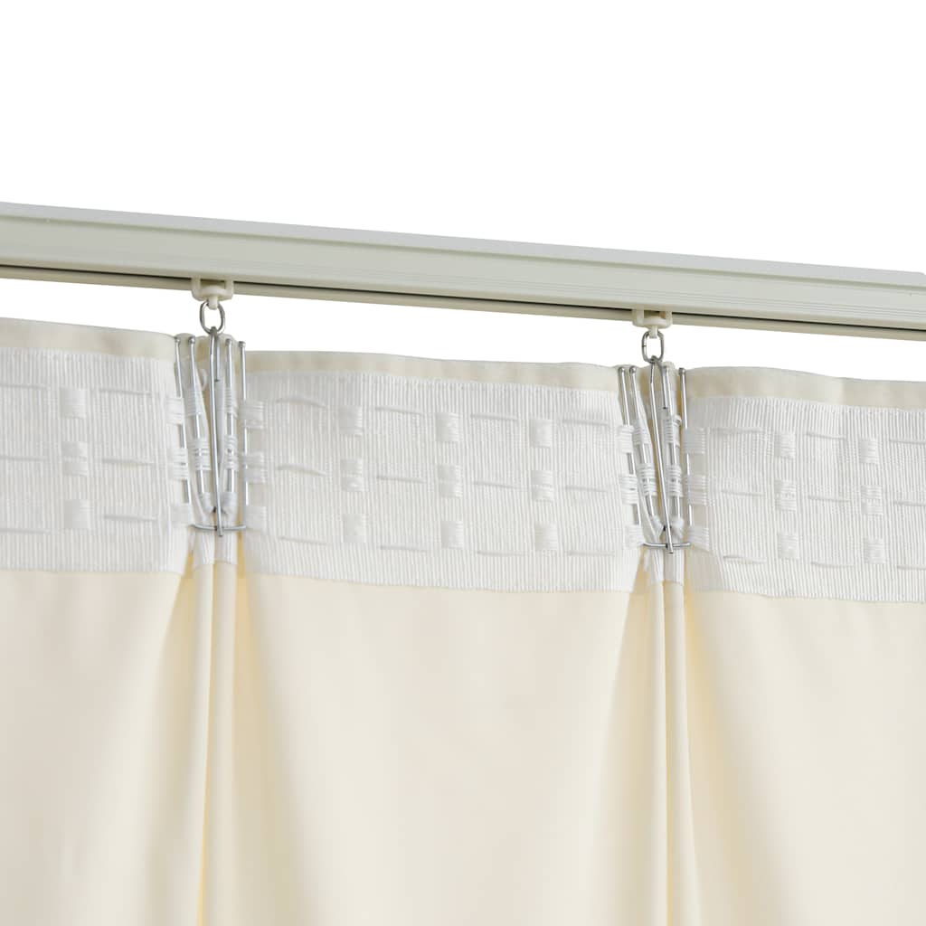 Blackout Curtains 2 pcs with Hooks Velvet Cream 140x245 cm