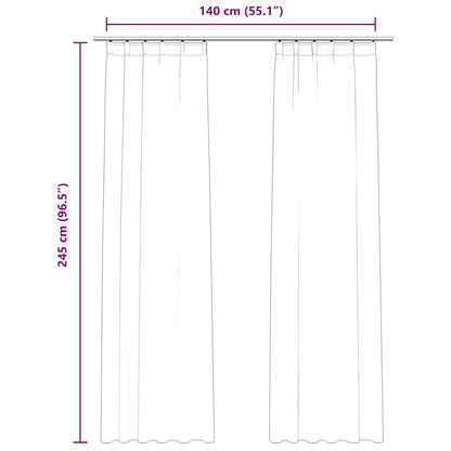 Blackout Curtains 2 pcs with Hooks Velvet Cream 140x245 cm