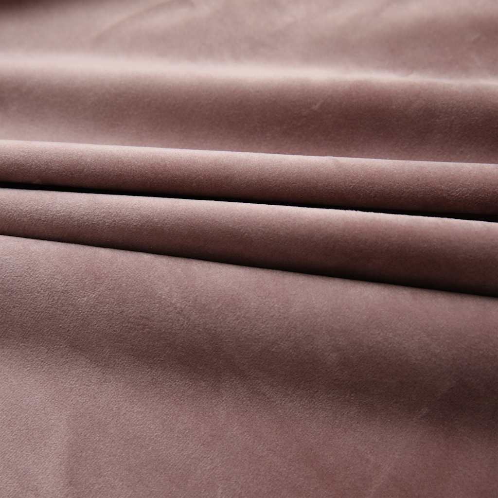 Blackout Curtains 2pcs with Hooks Velvet Antique Pink 140x225cm
