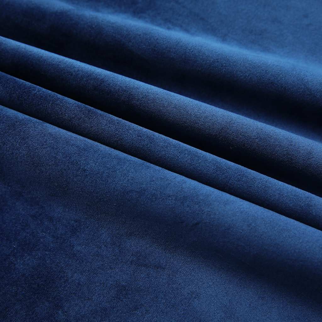 Blackout Curtain with Hooks Velvet Dark Blue 290x245 cm