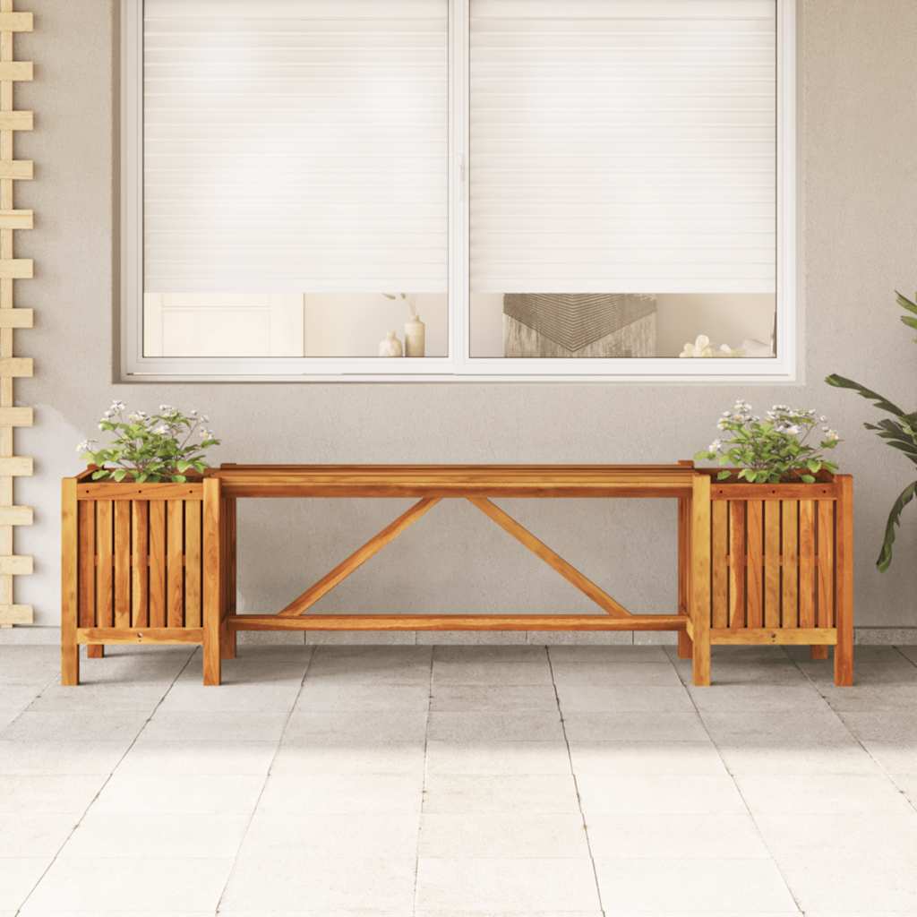 Garden Bench | Light Brown | Solid Acacia Wood | 150 cm x 30 cm x 40 cm