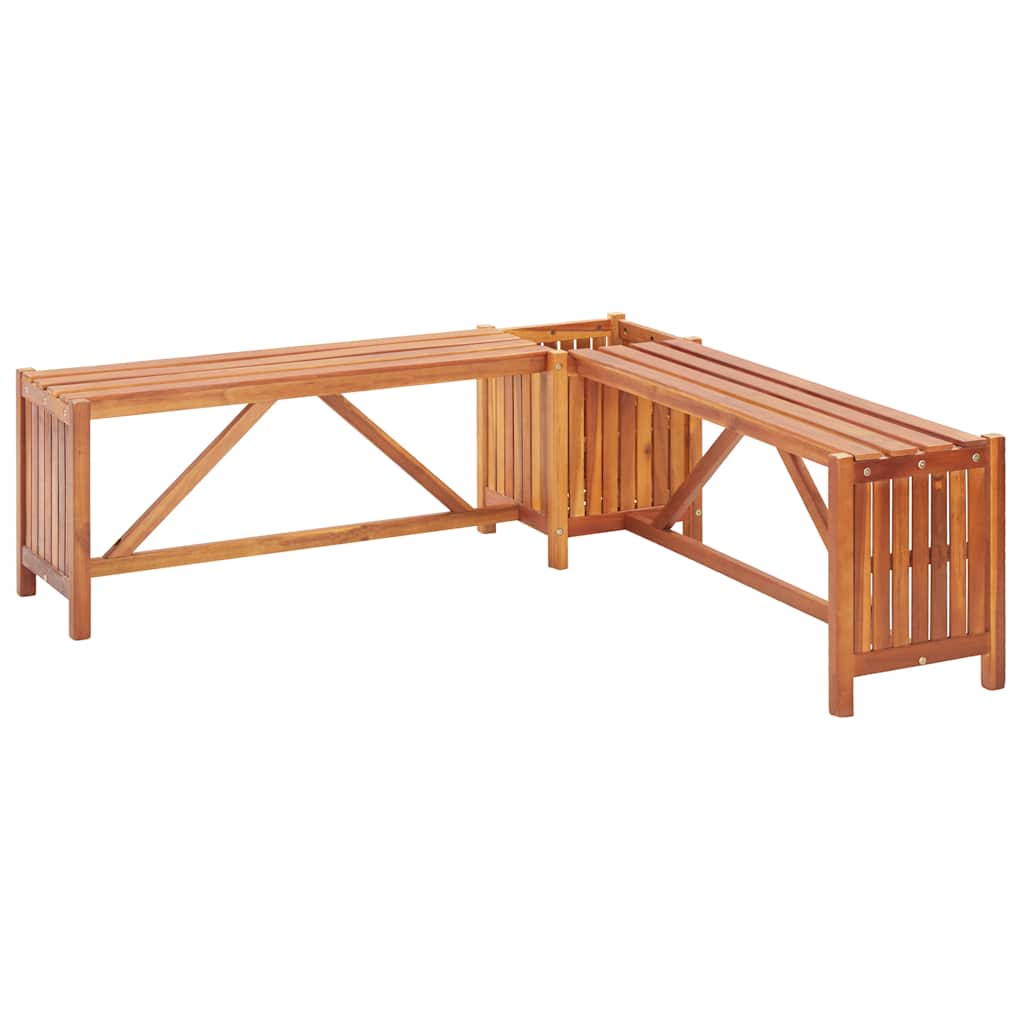 Garden Bench | Brown | Solid acacia wood | 117x117x40 cm | Durable