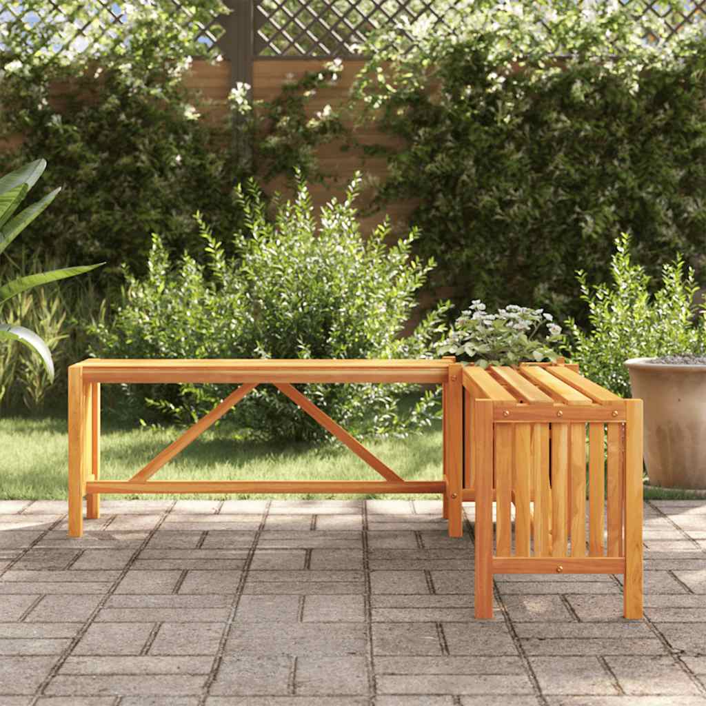 Garden Bench | Brown | Solid acacia wood | 117x117x40 cm | Durable