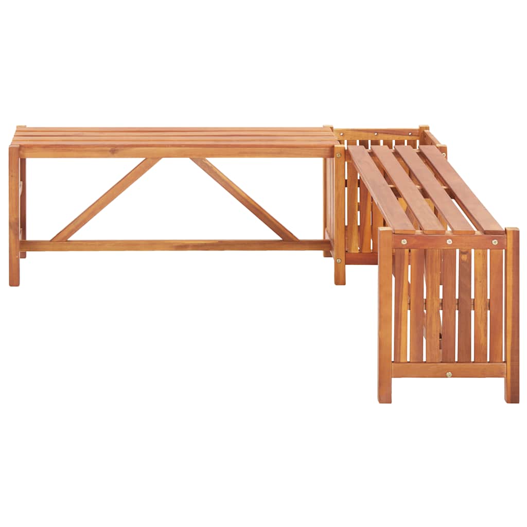 Garden Bench | Brown | Solid acacia wood | 117x117x40 cm | Durable