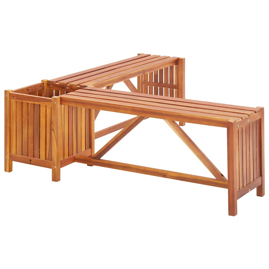 Garden Bench | Brown | Solid acacia wood | 117x117x40 cm | Durable