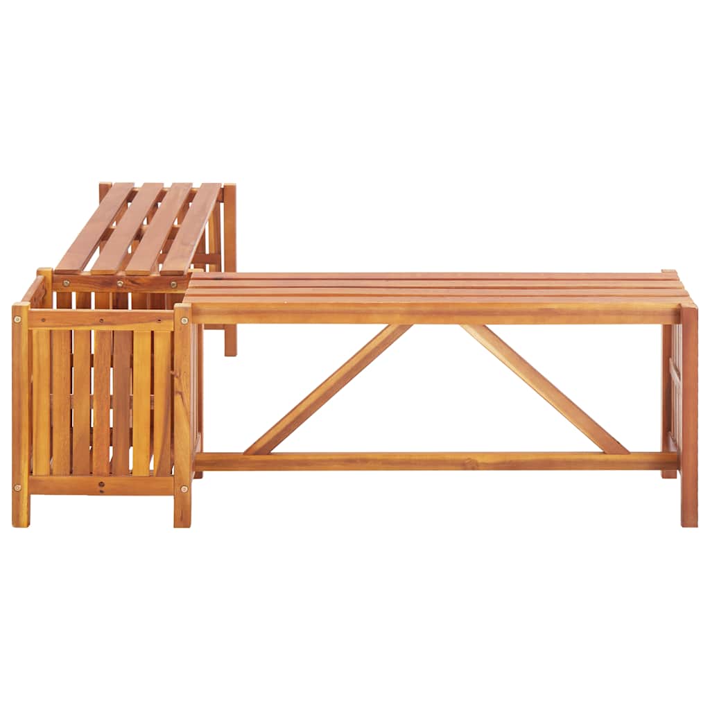Garden Bench | Brown | Solid acacia wood | 117x117x40 cm | Durable