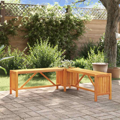 Garden Bench | Brown | Solid acacia wood | 117x117x40 cm | Durable