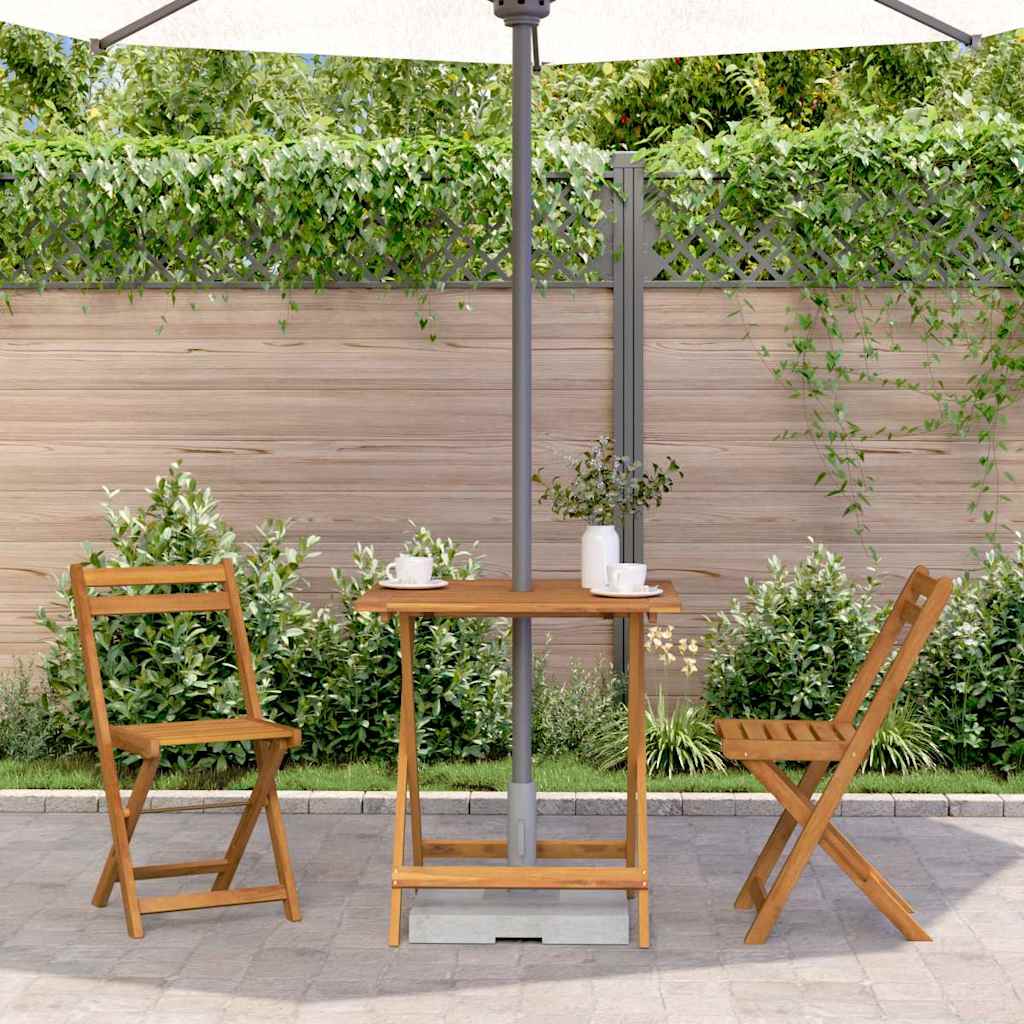 46348 vidaXL Folding Garden Table 70x70x75 cm Solid Acacia Wood