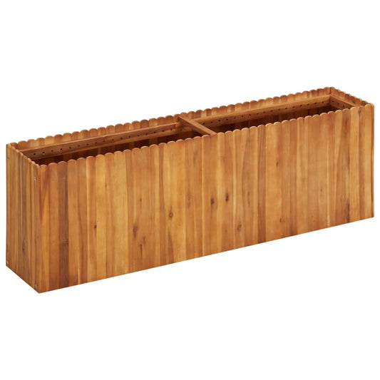 Raised Bed | Natural wood colour | Solid acacia wood | 150x30x50 cm