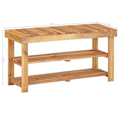 Shoe Rack 90x32x46 cm Solid Acacia Wood