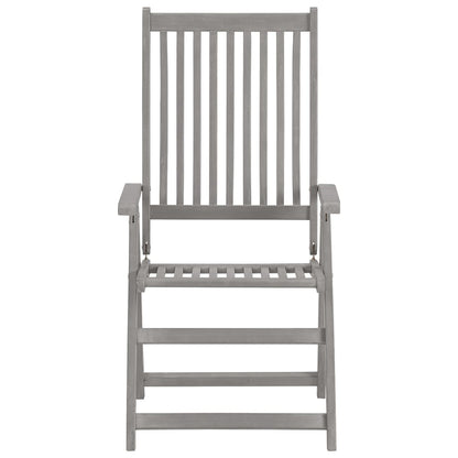 Garden Reclining Chairs 2 pcs Grey Solid Acacia Wood