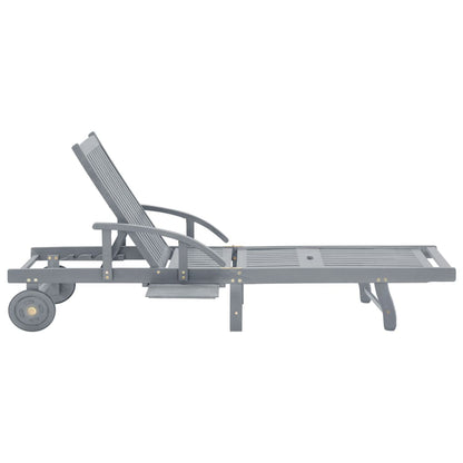 Sunlounger | Grey | Solid acacia wood | Extra Long