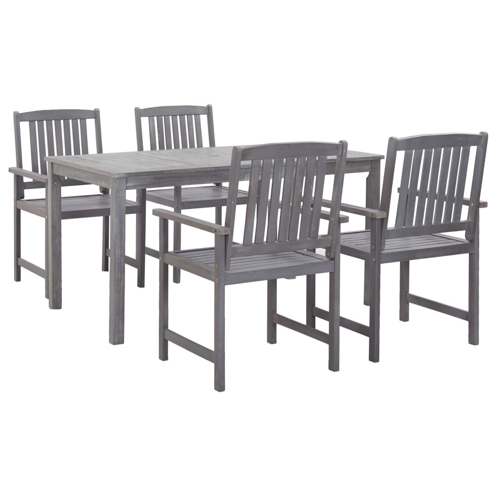 Outdoor Dining Set | Grey | Solid Acacia Wood | Medium |  Durable