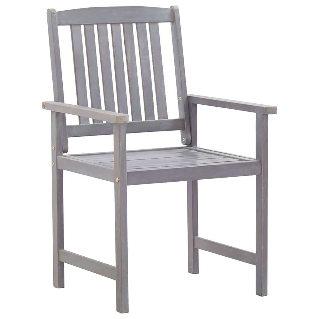 45941 vidaXL 7 Piece Outdoor Dining Set Grey Wash Solid Acacia Wood