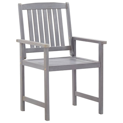 45941 vidaXL 7 Piece Outdoor Dining Set Grey Wash Solid Acacia Wood