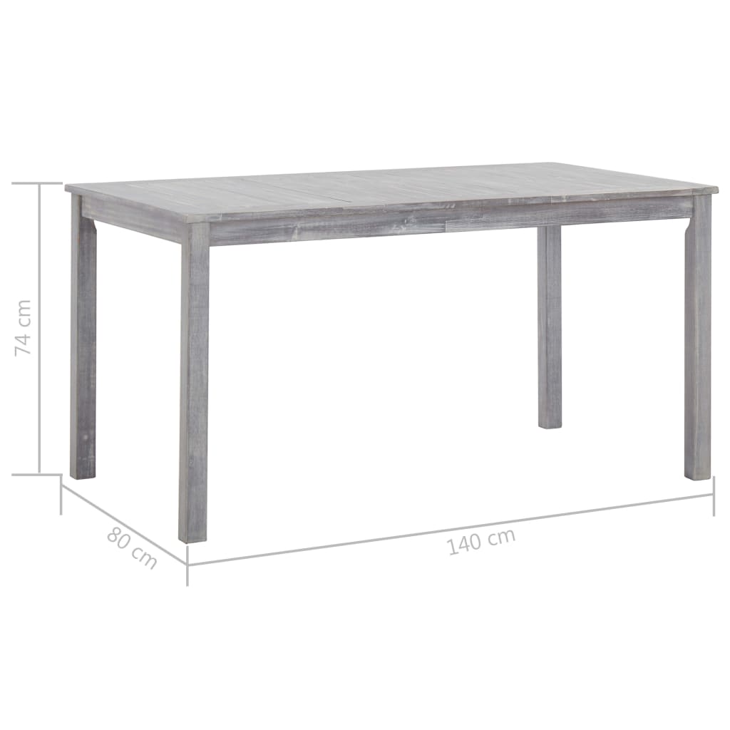 Outdoor Table And Chair | Grey Wash | Solid Acacia Wood | Large