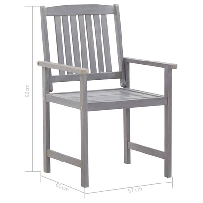 45941 vidaXL 7 Piece Outdoor Dining Set Grey Wash Solid Acacia Wood