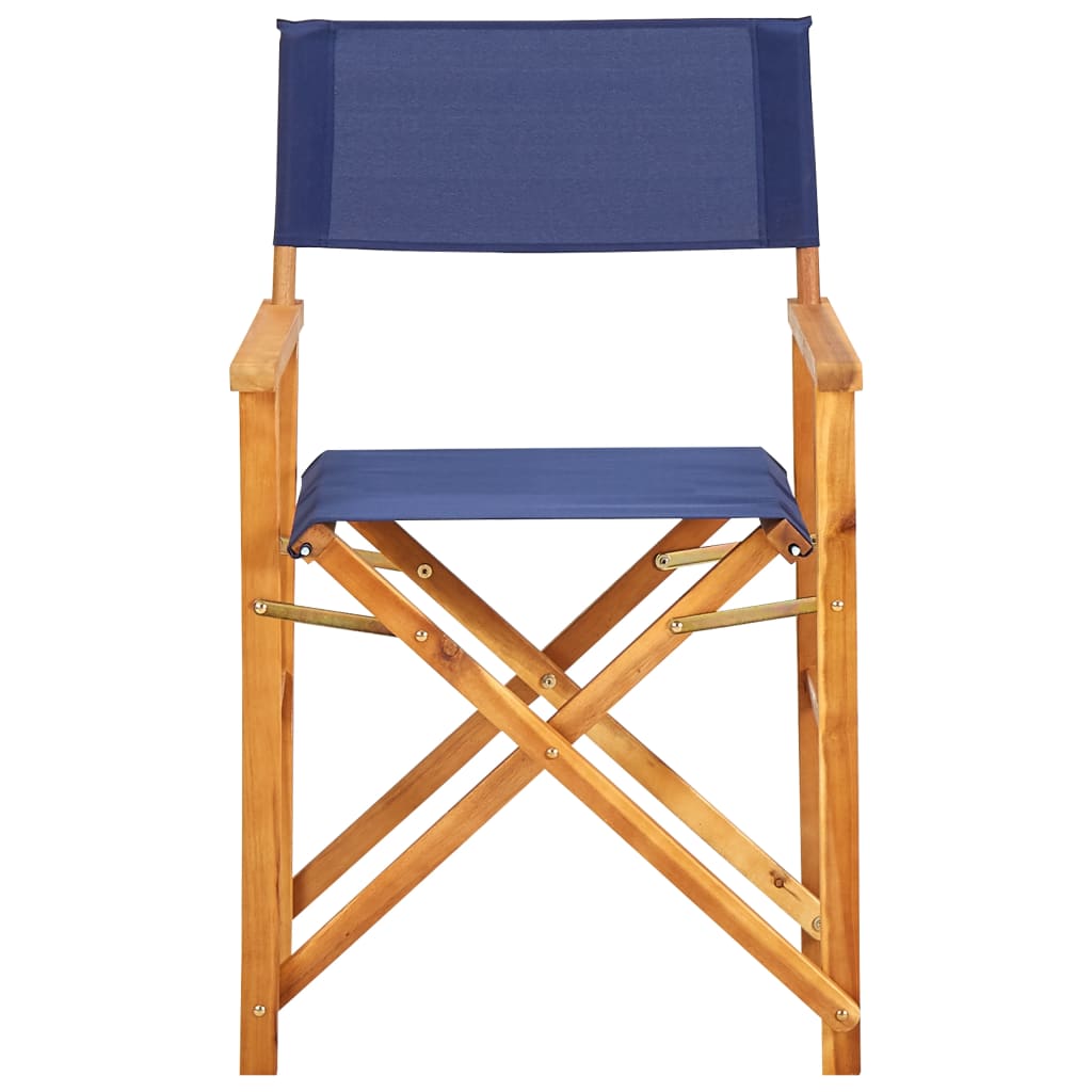 Chair | Set of 2 | Natural wood colour and Blue