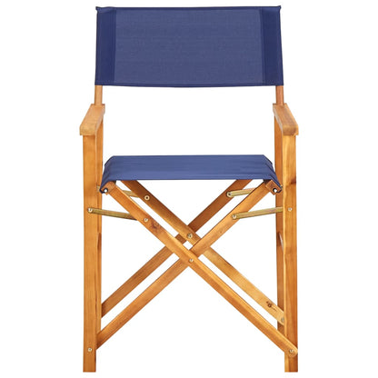 Chair | Set of 2 | Natural wood colour and Blue