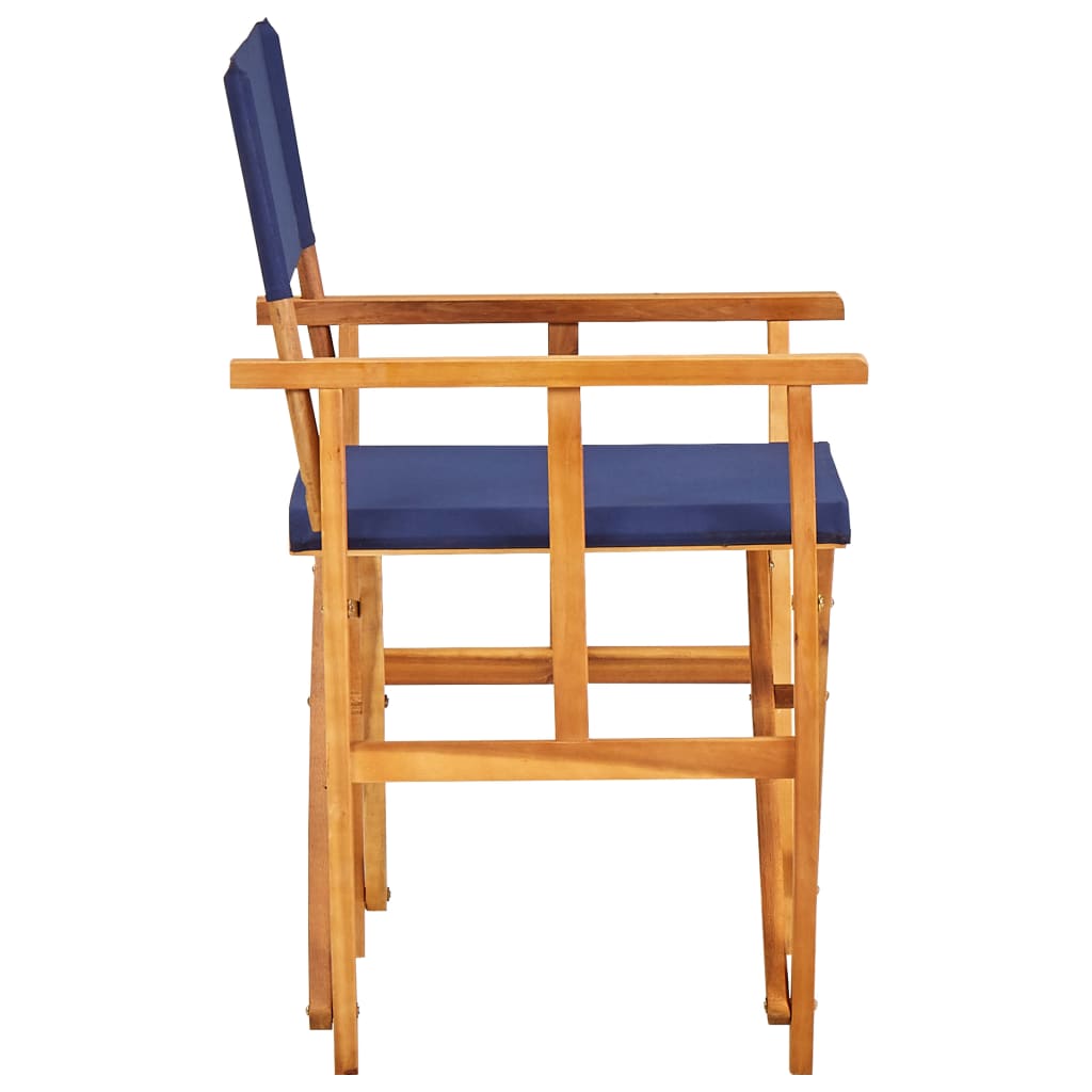 Chair | Set of 2 | Natural wood colour and Blue