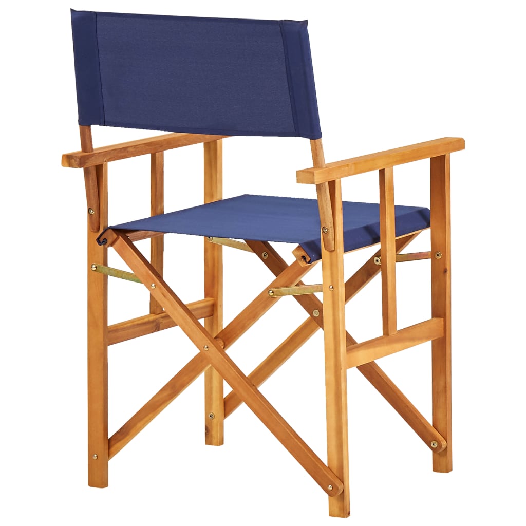 Chair | Set of 2 | Natural wood colour and Blue