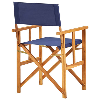 Chair | Set of 2 | Natural wood colour and Blue