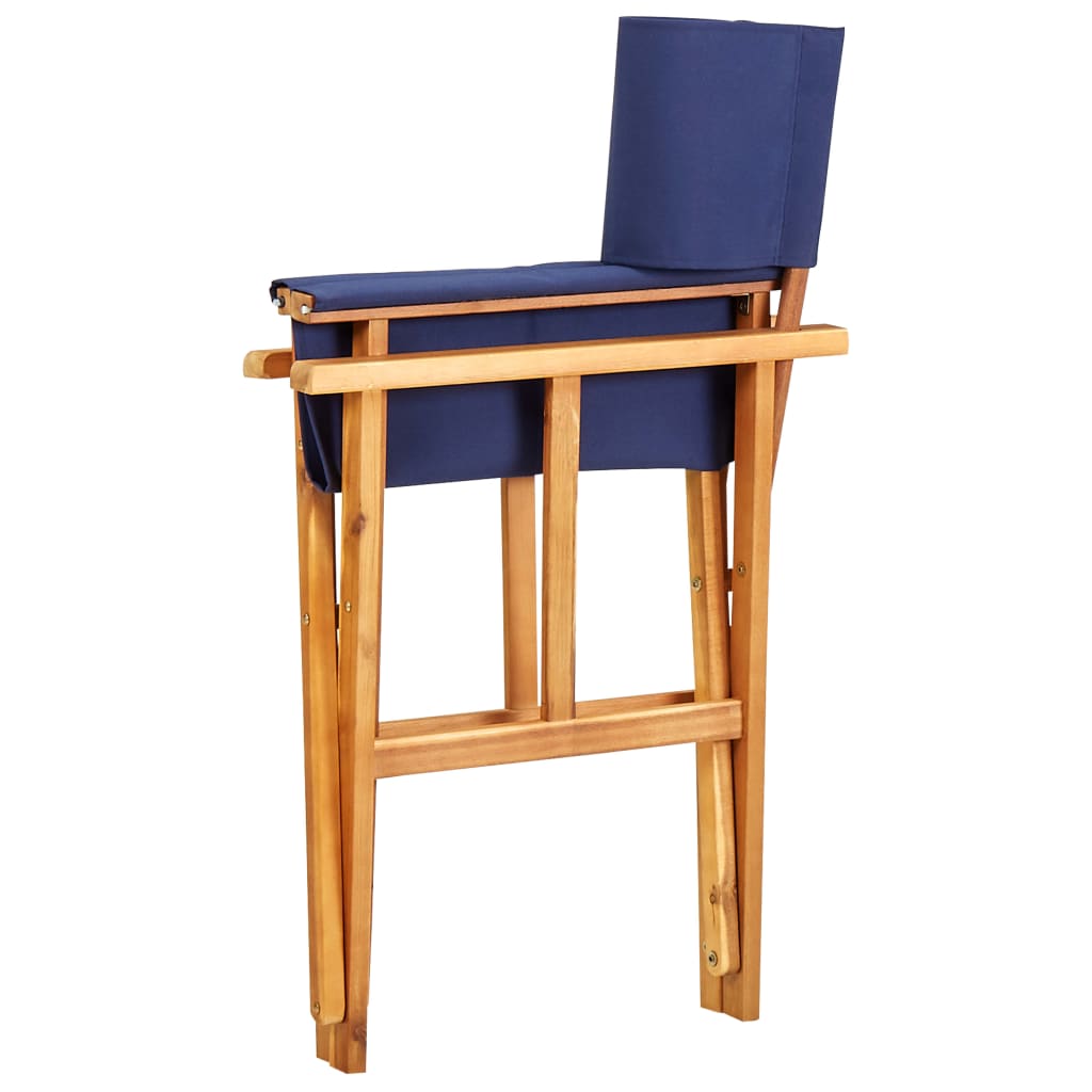 Chair | Set of 2 | Natural wood colour and Blue